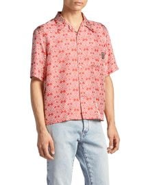 Palm Angels Menx27s PA Monogram Bowling Shirt at Neiman Marcus