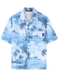 Palm Angels Sunset print linen blend shirt at Farfetch