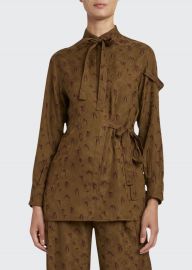 Palm Jacquard Blouse at Bergdorf Goodman