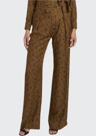 Palm Jacquard Wide-Leg Pants at Bergdorf Goodman