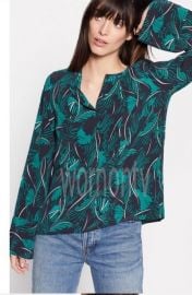 Palm Print Henley Blouse by Equipment at Equipment