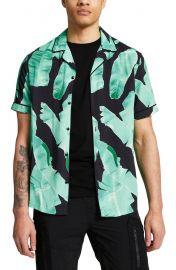 Palm Print Short Sleeve Button-Up Camp Shirt at Nordstrom