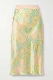 Palm Print Silk Charmeuse Slip Skirt by ATM Anthony Thomas Melillo at Net A Porter