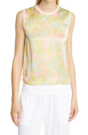 Palm Print Silk Charmeuse Tank at Nordstrom