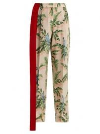 Palm print silk trousers at Matches