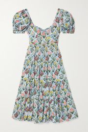 Palmera printed cotton midi dress by Agua By Agua Bendita at Net a Porter