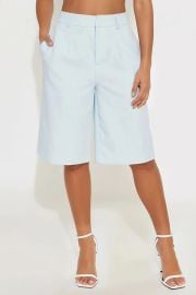 Paloma Linen Bermuda Short - Light Blue Fashion Nova at Fashion Nova