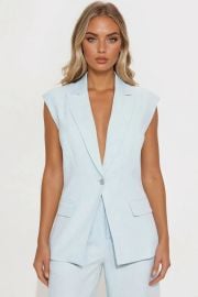 Paloma Linen Vest - Light Blue Fashion Nova at Fashion Nova