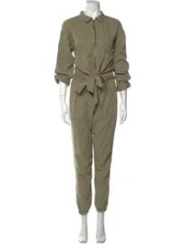 Pam & Gela zip jumpsuit sage green at The Real Real