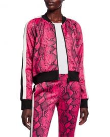 Pam  amp  Gela Baby Boa Cropped Track Jacket at Neiman Marcus