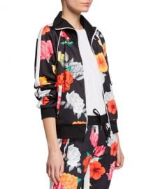 Pam  amp  Gela Fresh-Cut Floral-Print Zip-Front Track Jacket at Neiman Marcus