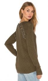 Pam  amp  Gela Lace Back Sweater in Army from Revolve com at Revolve