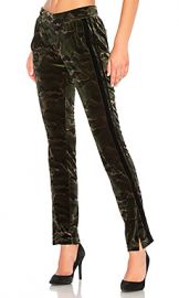 Pam  amp  Gela Side Slit Velvet Track Pant in Camo Print from Revolve com at Revolve