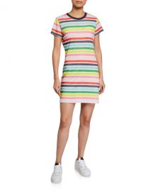 Pam  amp  Gela Striped T-Shirt Dress w  Pocket at Neiman Marcus