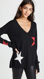 Pam  amp  Gela V Neck with Star Intarsia at Shopbop