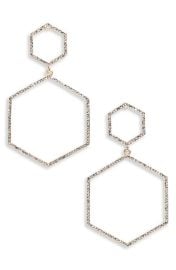 Panacea Crystal Hexagon Earrings in Gold  at Nordstrom