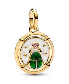 Pandora 14K Gold-Plated Scarab Beetle Medallion Charm - Macys at Macys