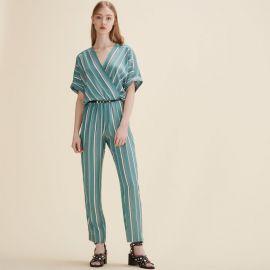 WornOnTV Ivy s green striped jumpsuit on The Bold and the Beautiful Ashleigh Brewer Clothes and Wardrobe from TV