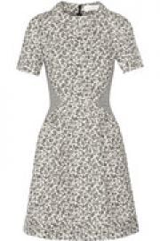 Paneled floral-jacquard mini dress at The Outnet