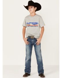 Panhandle Boys Grey Desert Scene Short Sleeve Crewneck T-Shirt - Country Outfitter at Country Outfitter