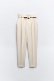 Pants With Fabric Covered Belt at Zara