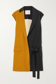 Paola belted two-tone grain de poudre and twill vest at Net a Porter