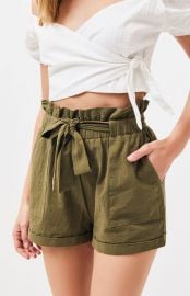 Paperbag waist shorts at Pacsun