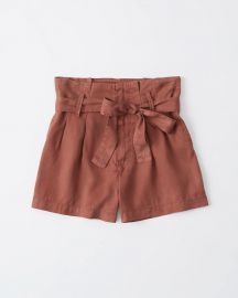 Paperbag waist shorts at Abercrombie