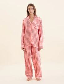 Papinelle Seersucker Gingham Full Length PJ Set at Papinelle