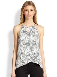 Parker - Sheila Printed Silk Tiered Crossover Top at Saks Fifth Avenue