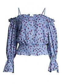 Parker - Tori Cold Shoulder Smocked Waist Floral Blouse at Saks Fifth Avenue