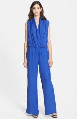 Parker Chase Blouson Silk Jumpsuit in blue at Nordstrom