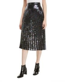 Parker Citrine Sequined High-Waist Midi Skirt at Neiman Marcus