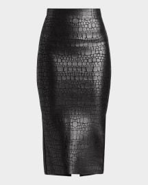 Parker Croc-Embossed Skirt at Neiman Marcus