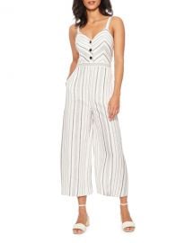 Parker Dominica Striped Sleeveless Wide-Leg Crop Jumpsuit at Neiman Marcus