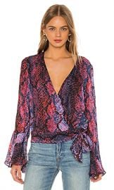 Parker Isabella Blouse in Serpentina from Revolve com at Revolve