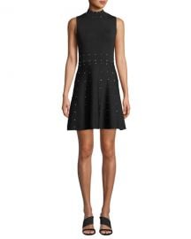 Parker Joy Studded Knit High-Neck Sleeveless Dress at Neiman Marcus