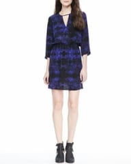 Parker Pennie Printed Keyhole Dress at Neiman Marcus