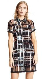 Parker Women s Grayson Short Sleeve Collared Plaid Sequin Mini Dress at Amazon