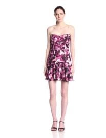 Parker Womenand39s Britney Rosewood Floral Strapless Silk Dress at Amazon