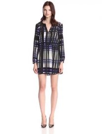 Parker Womenand39s Rava Plaid Silk Dress at Amazon