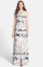 Parker and39Maderaand39 Halter Silk Maxi Dress at Nordstrom