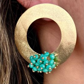 Parravi Jewelry Turquoise Cluster Earrings at Parravi Jewelry