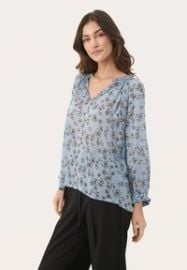 Part Two ELSIA - Blouse - faded denim scattered flowerblue - Zalandoie at Zalando