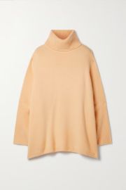 Pastel orange Oversized organic cashmere turtleneck sweater LAPOINTE NET-A-PORTER at Net a Porter