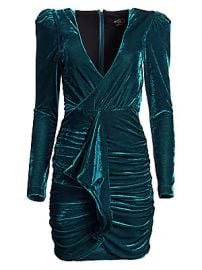 PatBO - Velvet Ruched Mini Dress at Saks Fifth Avenue