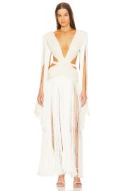 PatBO All Over Plunging Fringe Dress at Revolve