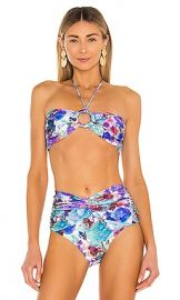 PatBO Blossom Bandeau Bikini Top in Violet at Revolve