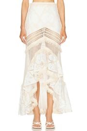 PatBO Fluted Lace Maxi Skirt in Natural FWRD at FWRD