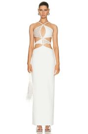 PatBO Hand Beaded Asterisk Dress in White FWRD at Forward